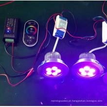 3year garantia 1 * 3W RGB COB LED teto lâmpada / teto Downlight